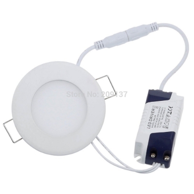 50pcs/lot led panel light 6w 600lm round shape with power adapter ac85-265v ulthra thin 120*20mm, !