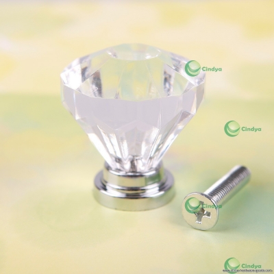 cindya more benefit 8pcs 32mm diamond shape crystal cupboard drawer cabinet knob pull handle #05 full new