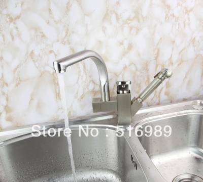 deck mount spring kitchen faucet swivel spout single handle pull out spray sink mixer tap mak74