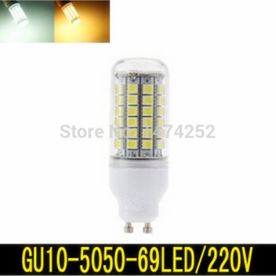 gu10 12w 5050 smd 69led bulb white / warm white 220v corn light spotlight led lamp bulbs zm00149