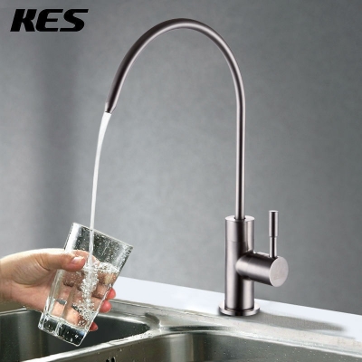 kes z501a/b/c lead beverage faucet drinking water filtration system 1/4-inch tube, brushed stainless steel