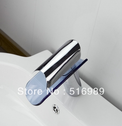 new basin sink faucet waterfall bathroom glass mixer polished chrome sam56