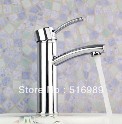 new polished chrome waterfall bathroom basin faucet single handle sink mixer tap drop tree817