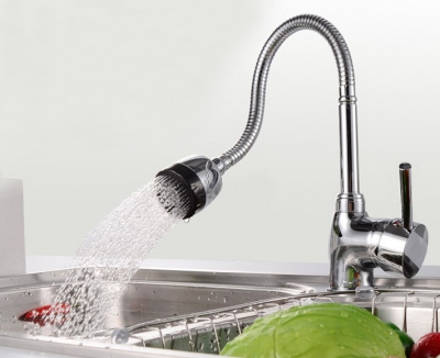 retail luxury 360 degree turn sprayer kitchen faucet flexible sink mixer with 2 function sprayer