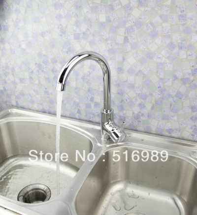 single handle kitchen sink faucet w/swivel spout mixer faucet tap tree783