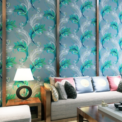 southeast asia blue wallpaper 3d damask wall paper walls decorative,