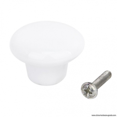 sweet center 5 x round ceramic cabinet/drawer/bin pull knobs handles---white