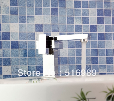 two handles bathroom basin sink waterfall faucet chrome vanity mixer taps l-673