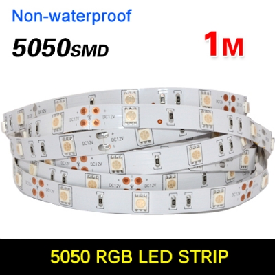 1m 60 led 5050 smd rgb 60 leds/ meter flexible led strip light 12v home decoration led ribbon tape more bright than 3528