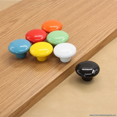 39.5*39.5*28mm 10pcs brief single hole wardrobe cabinet ceramic furniture handles colorful round shape drawer handle knobs