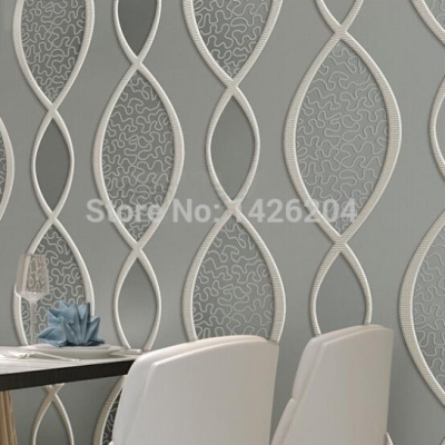3d ripple bedroom sitting room thickening non-woven luxury wallpaper roll,tv sofa background embossed wall papers