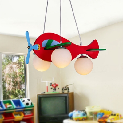 children's lamps warm the room boy cartoon children's bedroom chandelier lighting ideas wooden aircraft lights [pendant-lamp-7922]