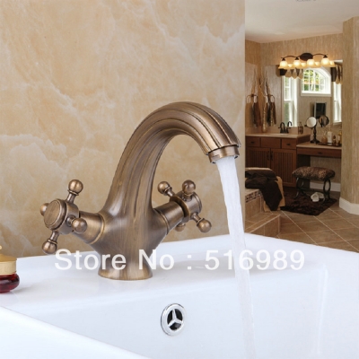 good quality classic antique brass bathroom sink mixer tap faucet 8636