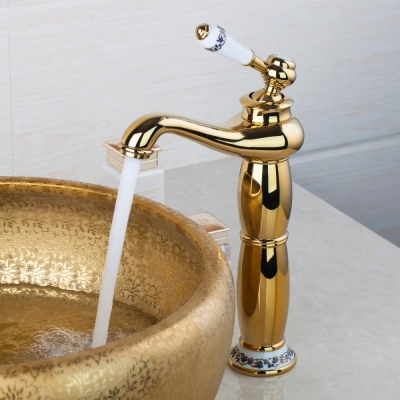 hello bathroom sink basin faucet mixer 97158/0 torneira do banheiro golden polished finish solid brass taps