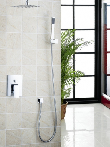 hello ceilling shower set torneira bathroom 57708a valve 8" ultrathin square rainfall handheld shower head set tap mixer faucet
