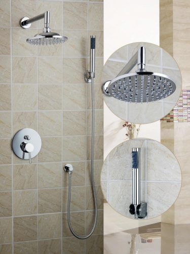 hello modern bathroom rain shower chuveiro set 8" ceiling mount faucet tap round shower head 50238-42a/00 bath shower set