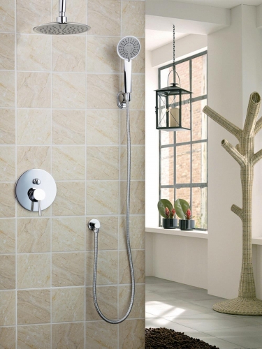 hello new bathroom rain shower chuveiro set 8" ceiling mount utral-thin faucet tap shower head 50237-22a/00 bath shower set