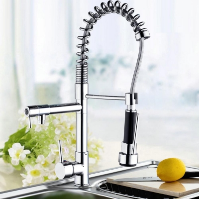 hello pull out down kitchen sink faucet chrome finish swivel torneira da cozinha sink 97168/0 brass mixer tap kitchen faucet