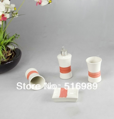 modern special designed colorfull ceramic bathroom accessories with pretty color and excellent shape 4pcs a-193