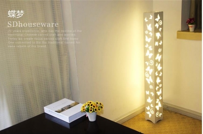 modern wall continental carved wooden led floor lamp