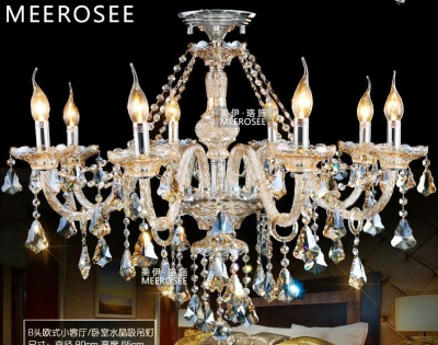 new arrival cognac glass crystal chandelier lamp style of palace cristal pendelleuchte with 8 lights md3148