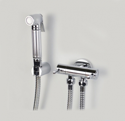 solid brass chrome square handheld bidet /portable bidet shower set with brass bidet faucet bd208