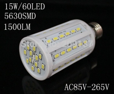 15w e27 b22 60 5630 smd 1500lm led corn bulb 110v 220v warm white / white high luminous efficiency led light lamp