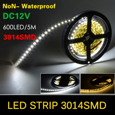 3014 strip 5m 600 leds strip flexible light dc 12v 120led/m non-waterproof super bright lighting than 3528 led lamp 5m/roll