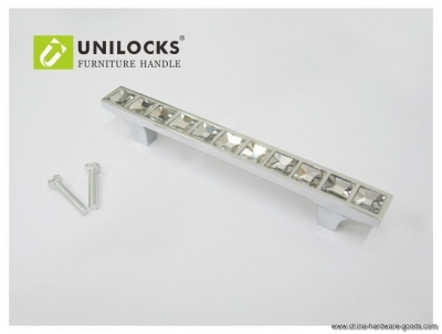 30pcs clear k9 crystal furniture handle for cabinet hardware (c.c.. 96mm,length:135mm)