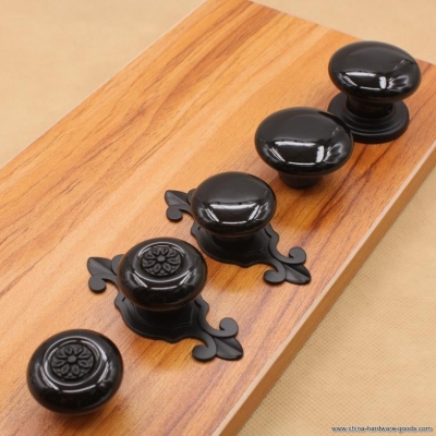 5 designs single hole black drawer pulls ceramic kitchen cabinet knobs handles cupboard door wardrobe furniture pull handle