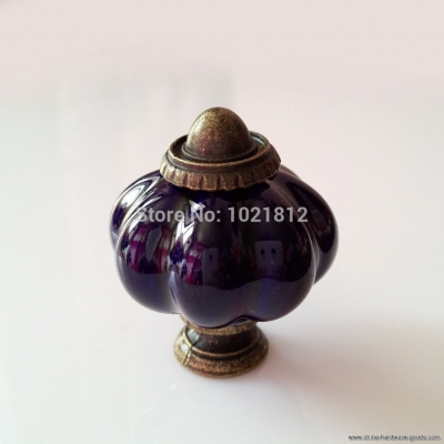 5pcs 32mm purple pumpkin ceramic cabinet knobs cabinet cupboard closet dresser drawer knobs handles kitchen pulls
