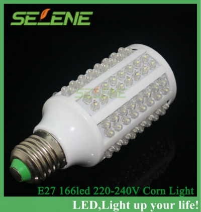 6ps/lot led bulb 15w e27 220v-240v cold white or warm white light led lamp 166 led 360 degree spot light