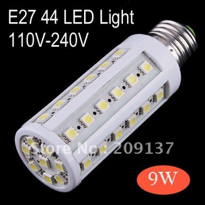 9w e27,b22 5050 smd 44 led corn light bulb energy saving lamp 110v-240v cool/ warm white
