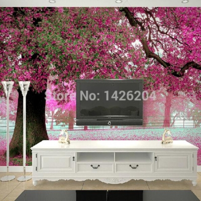 any size 3d romantic flower trees po wallpaper wall murals for living room large,nature wall murals [3d-large-murals-wallpaper-693]