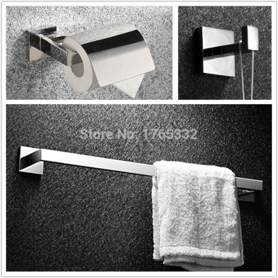 bathroom set 304 satinless steel bathroom bath hardware set paper holder,robe hook,towel bar [bathroom-accessory-1488]