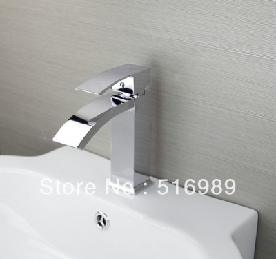 bathroom waterfall faucet chrome brass single hole mixer tap basin sink mixer tree197 [waterfall-spout-faucet-9458]