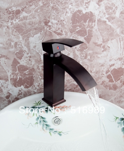 black deck mount single handle wash basin sink vessel oil rubbed bronze faucet bathroom tap sink mixer su9