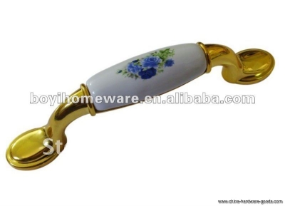 blue flower porcelain cabinet handle knob whole and retail discount 50pcs/lot a36-bgp [Door knobs|pulls-816]