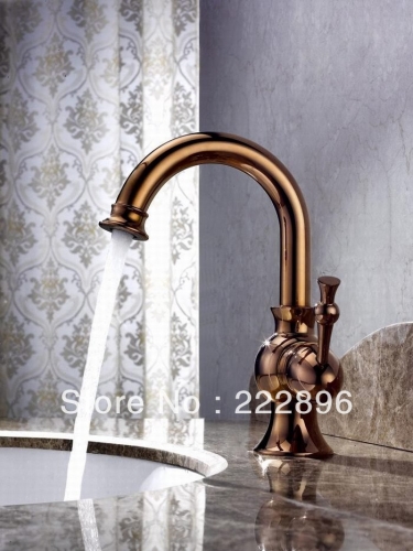 classic solid brass sink rose gold color bathroom faucet basin mixer and cold tap torneira banheiro