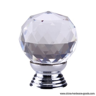 clear round crystal glass cabinet drawer door pull knobs handles 30mm, in stock,