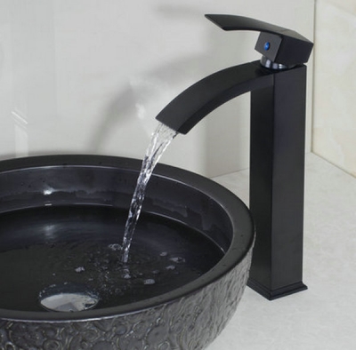 contemporary waterfall spout oil rubbed bronze basin faucets deck mounted tap mixer single lever bathroom sink faucet 8318-1