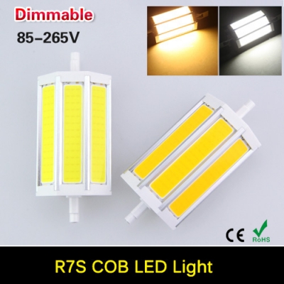 dimmable r7s cob led light lamp r7s led corn bulb j118 118mm 15w ac85-265v 110v 220v lampada led halogen lamps floodlight