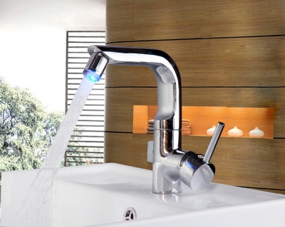 e-pak 8043/9 led colors changing single handle no need battery chrome finishbathroom basin mixer tap faucet