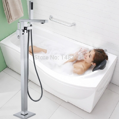 luxurious chrome finish floor standing bath filler taps