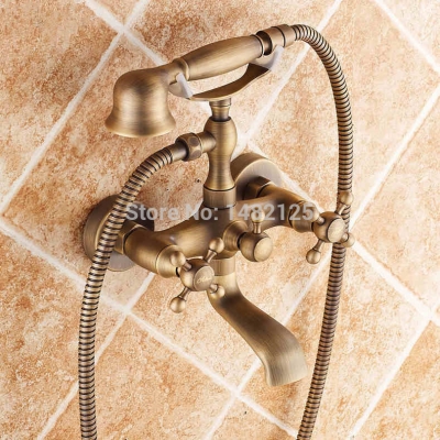 luxury antique brass wall mounted bath tub faucet