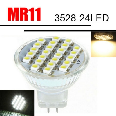 models 1pcs mr11 warm white 24 smd led office spot light lamp bulb energy saving 12v 5w zm00520