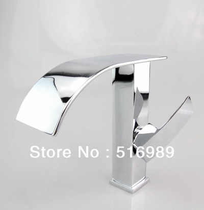 new bathroom deck mount single hole chrome faucet waterfall mixer tap vanity faucet forest 60