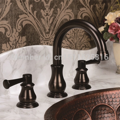 polished copper oil rubbed bronze widespread bathroom faucet deck mounted antique brass basin mixer taps torneira banheiro