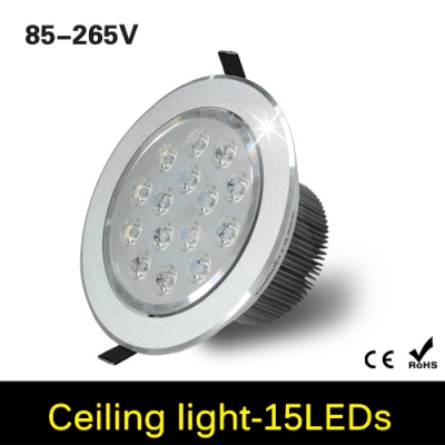 super bright 45w cree led ceiling lamp recessed aluminum body downlight ac 110v / 220v with led driver for home lighting 4pcs