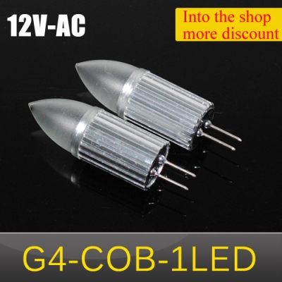 10pcs turn signal light brake light g4 led car lamp 1led cob 1.5w warm / cool white bulb ac 12v dc 12v